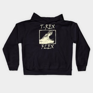 T-Rex Flex Dino Distressed Retro White Kids Hoodie